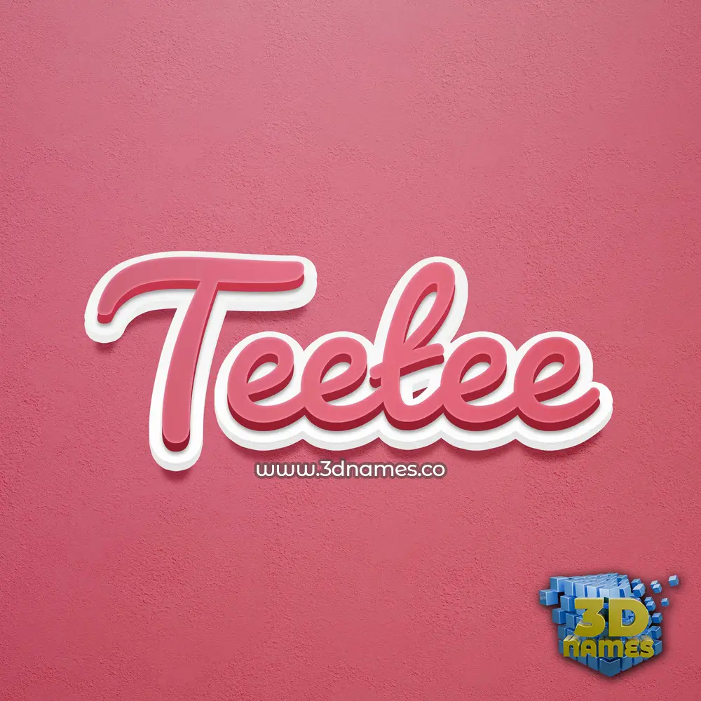 teetee in Red Scribble style - 3D name wallpaper