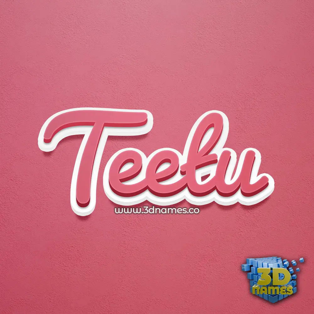 teetu in Red Scribble style - 3D name wallpaper