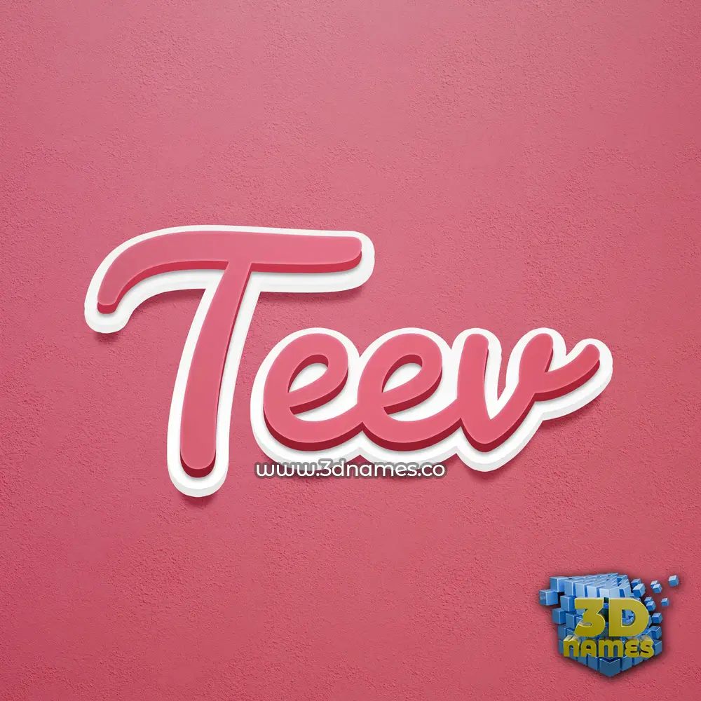 teev in Red Scribble style - 3D name wallpaper