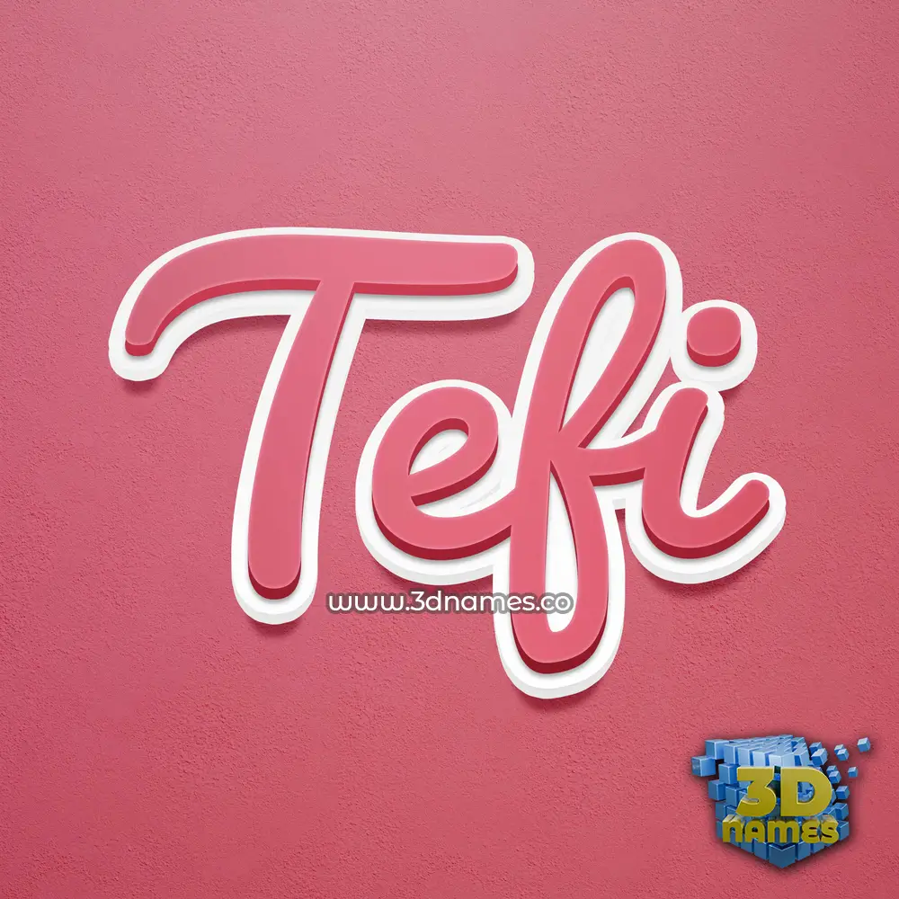 tefi in Red Scribble style - 3D name wallpaper