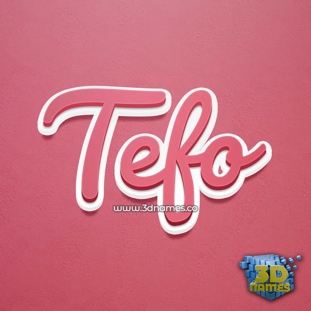 tefo in Red Scribble style - 3D name wallpaper
