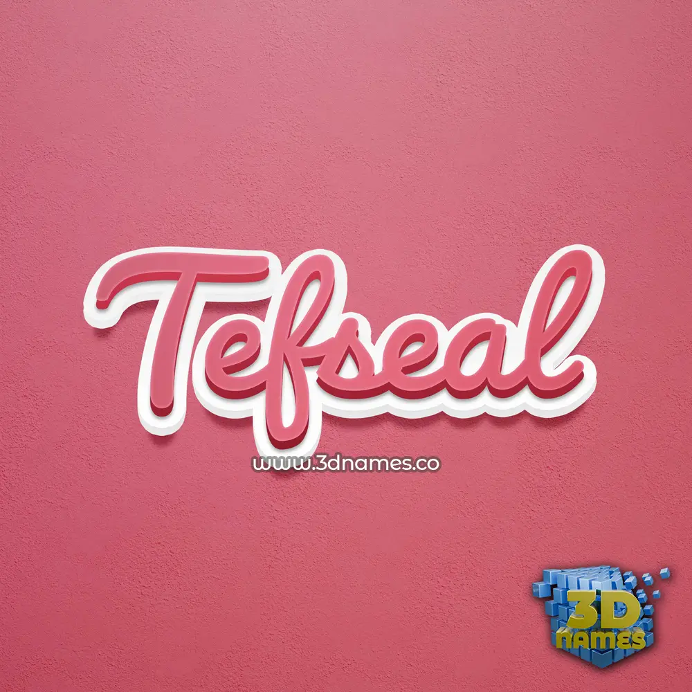 tefseal in Red Scribble style - 3D name wallpaper