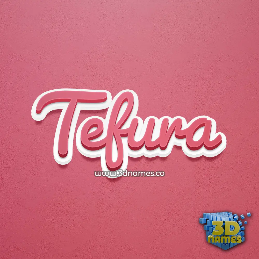 tefura in Red Scribble style - 3D name wallpaper