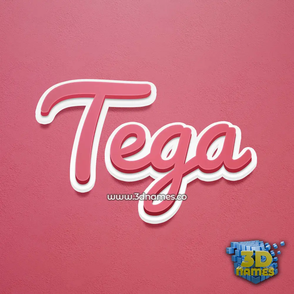 tega in Red Scribble style - 3D name wallpaper