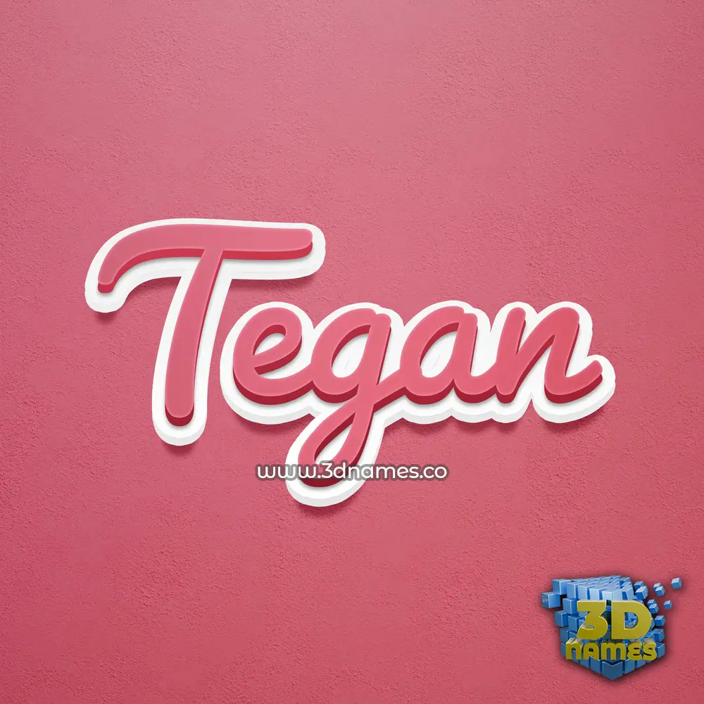 tegan in Red Scribble style - 3D name wallpaper