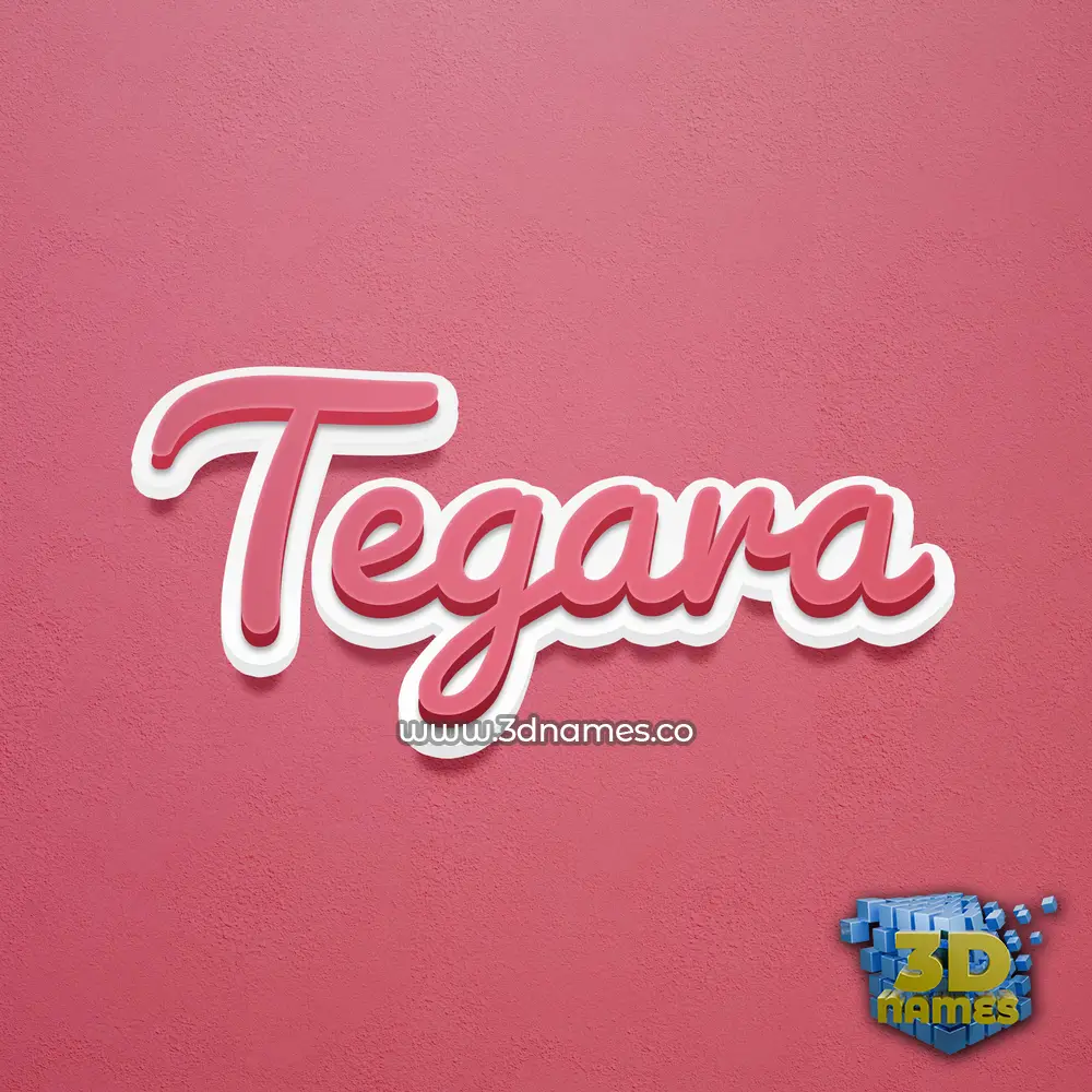 tegara in Red Scribble style - 3D name wallpaper