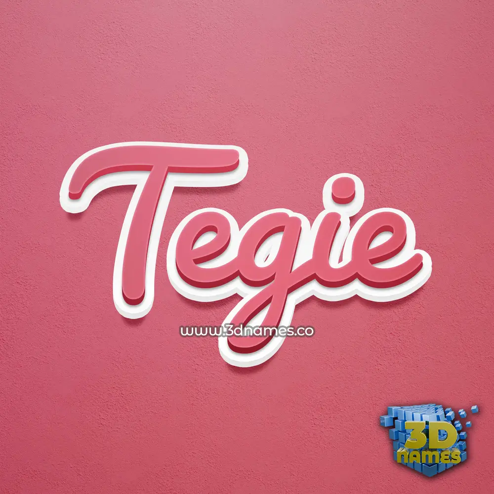 tegie in Red Scribble style - 3D name wallpaper