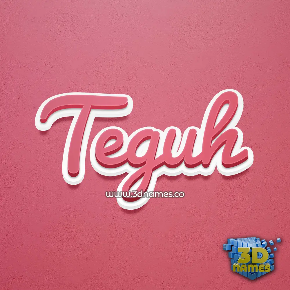 teguh in Red Scribble style - 3D name wallpaper