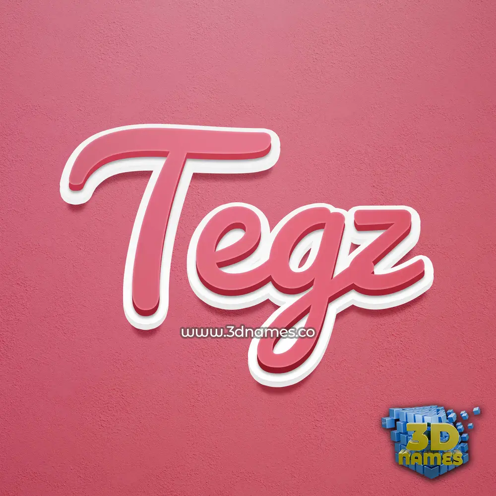 tegz in Red Scribble style - 3D name wallpaper