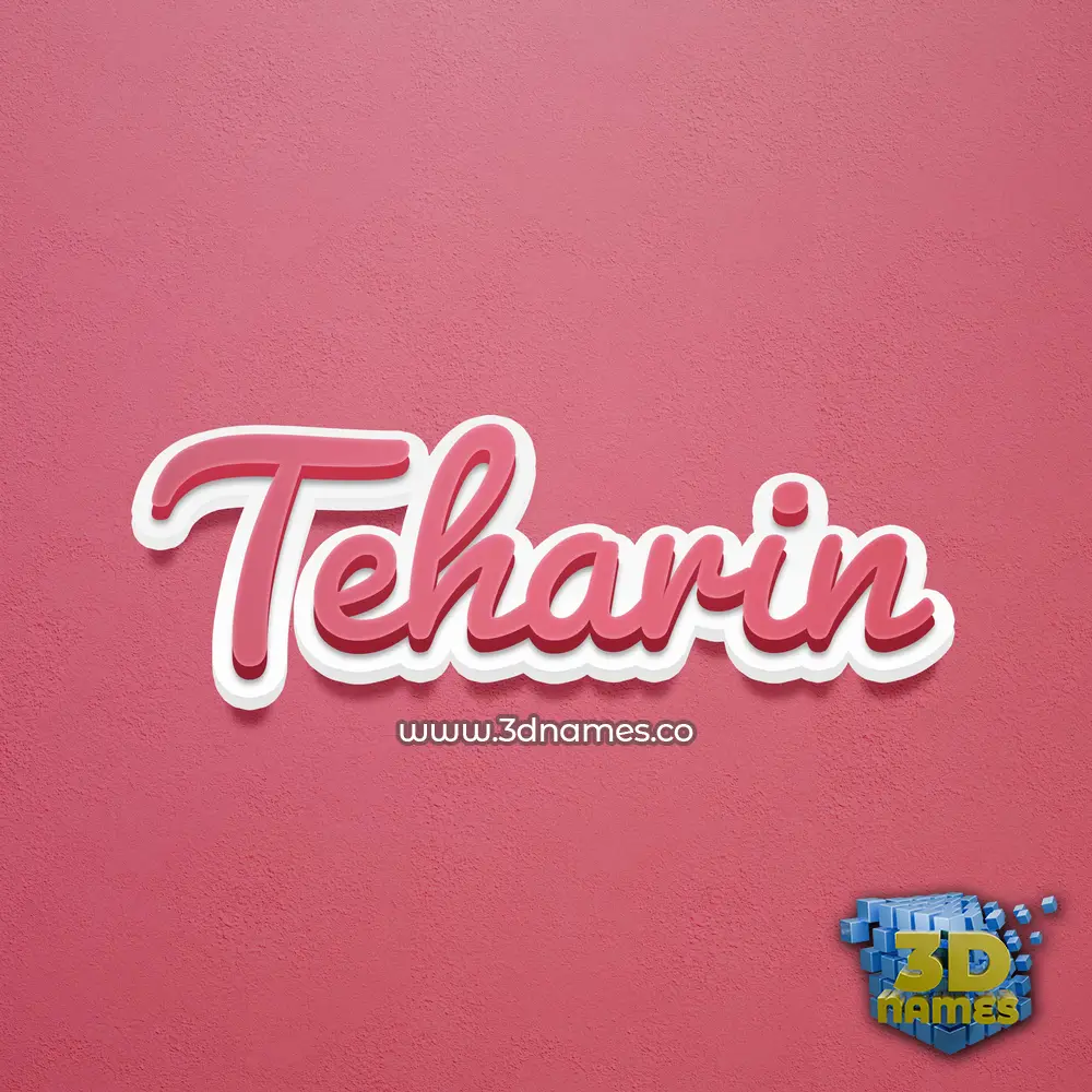 teharin in Red Scribble style - 3D name wallpaper