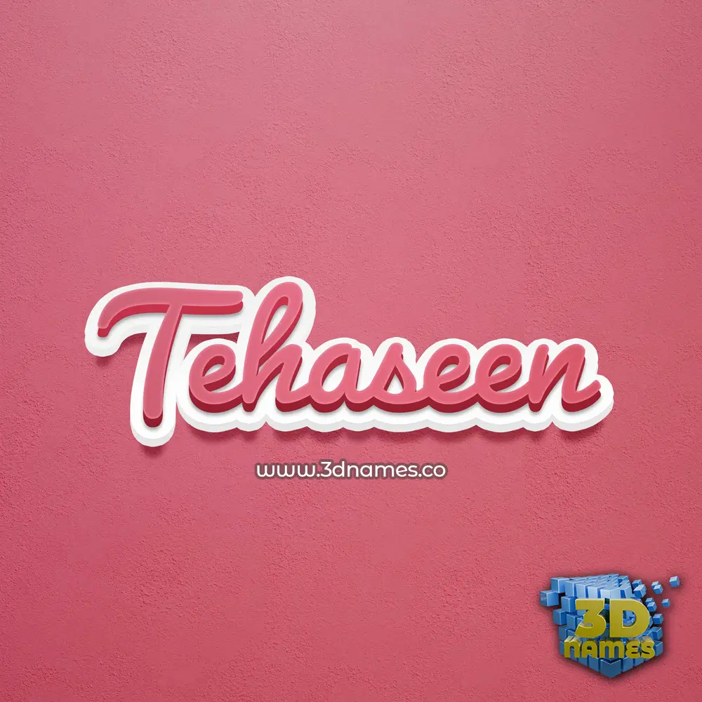 tehaseen in Red Scribble style - 3D name wallpaper