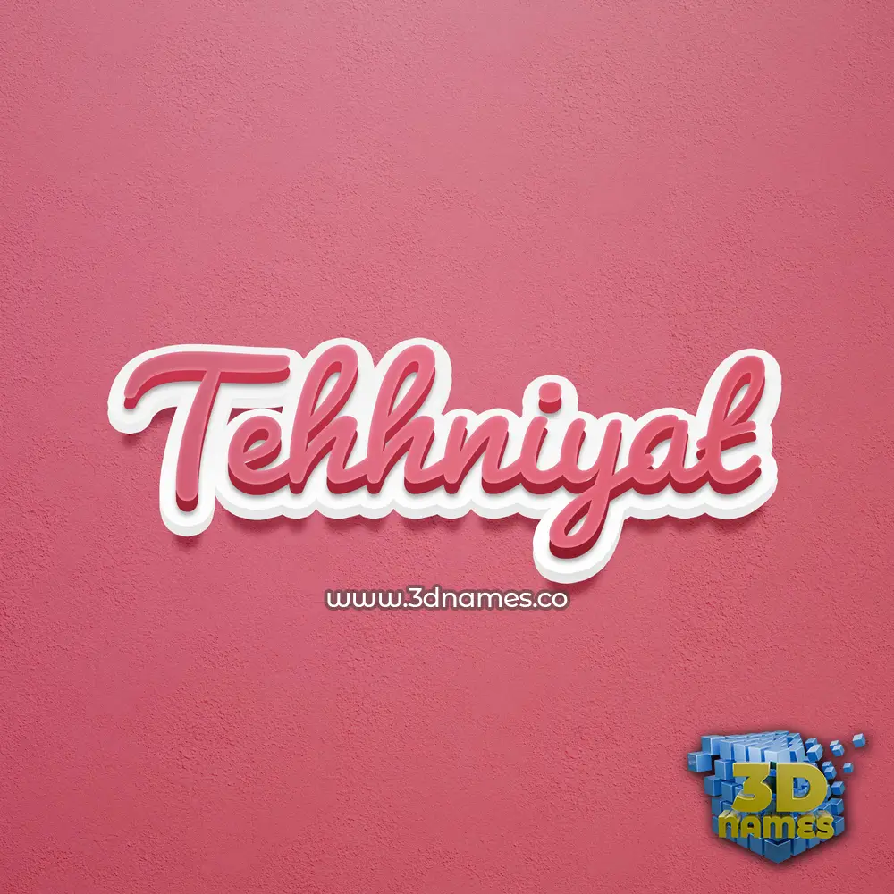 tehhniyat in Red Scribble style - 3D name wallpaper