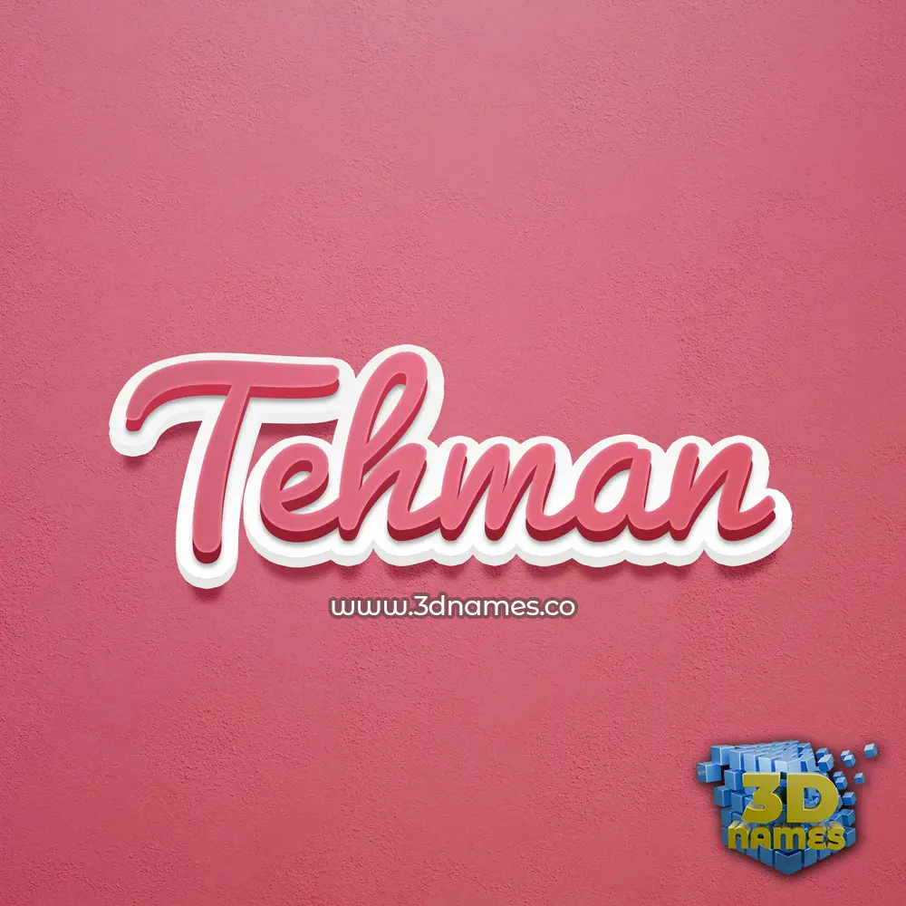 tehman in Red Scribble style - 3D name wallpaper