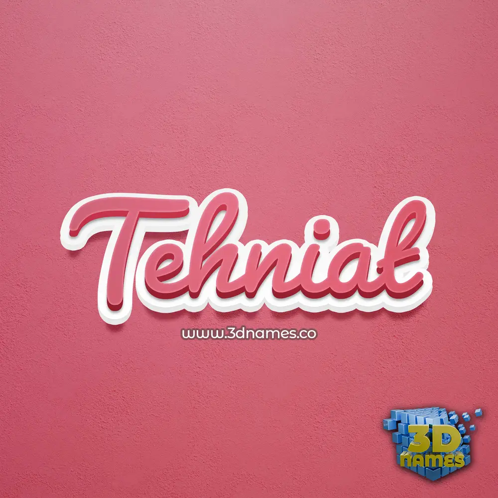 tehniat in Red Scribble style - 3D name wallpaper
