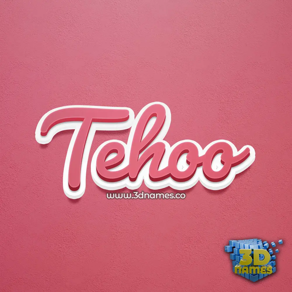 tehoo in Red Scribble style - 3D name wallpaper