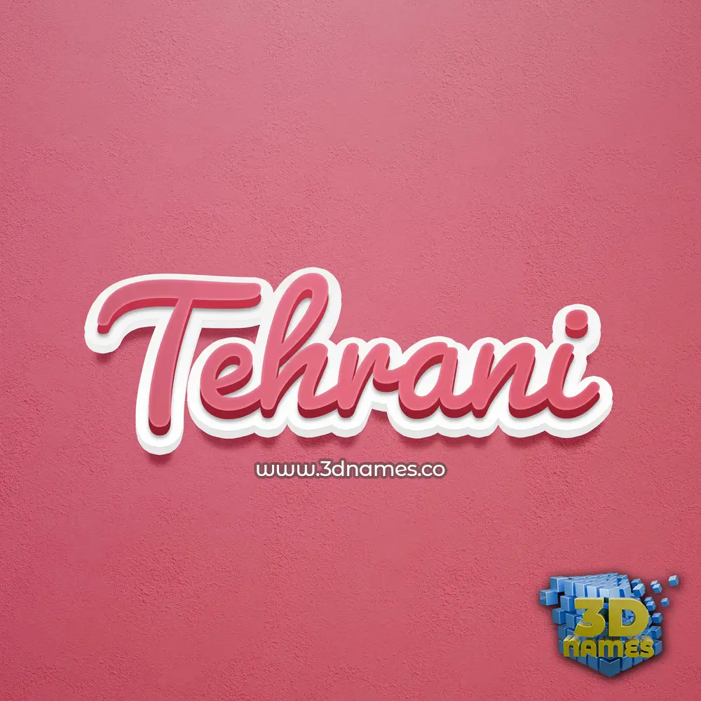 tehrani in Red Scribble style - 3D name wallpaper