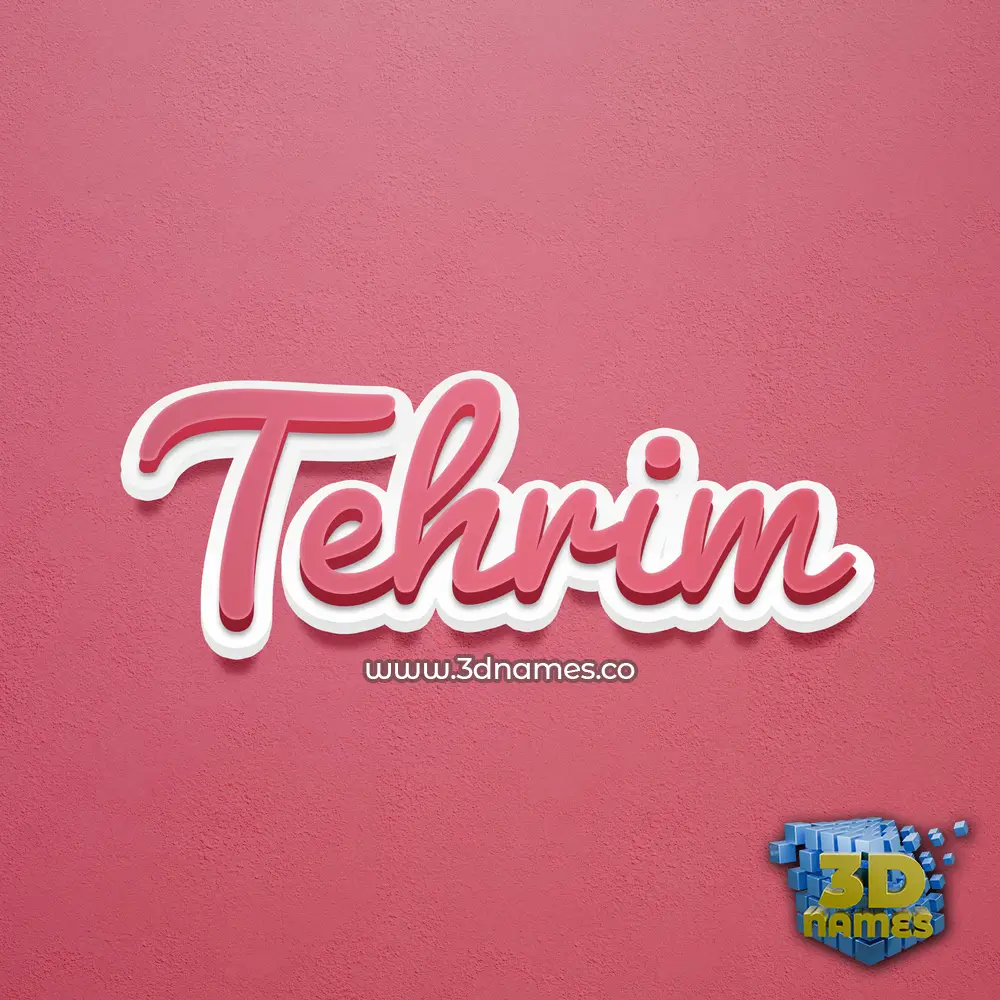 tehrim in Red Scribble style - 3D name wallpaper