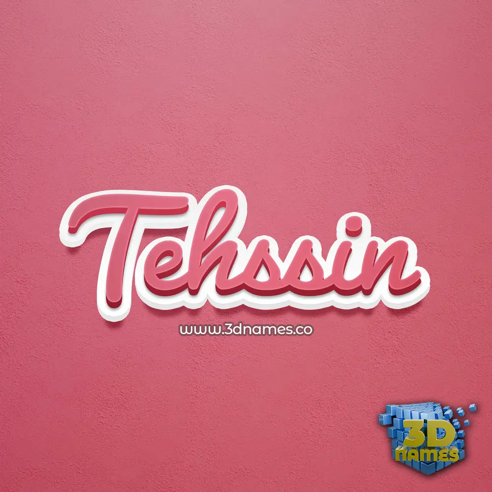 tehssin in Red Scribble style - 3D name wallpaper