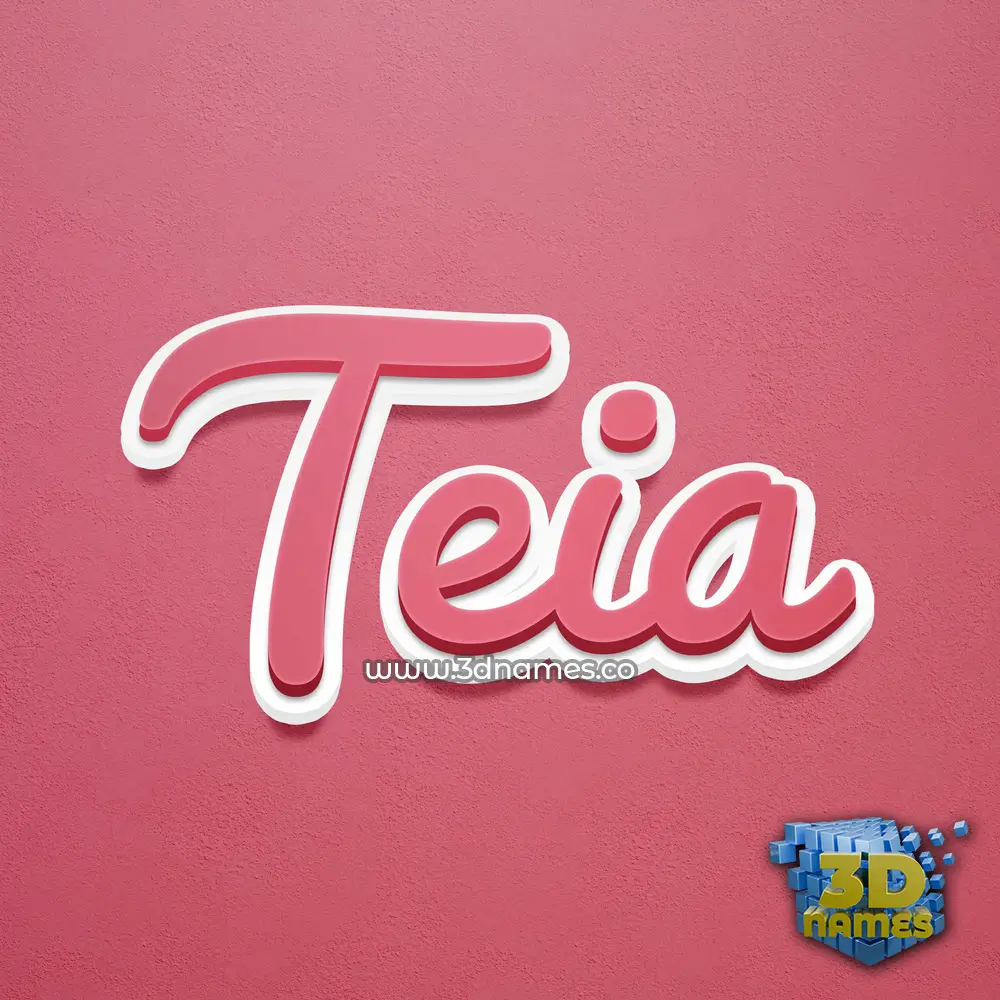 teia in Red Scribble style - 3D name wallpaper