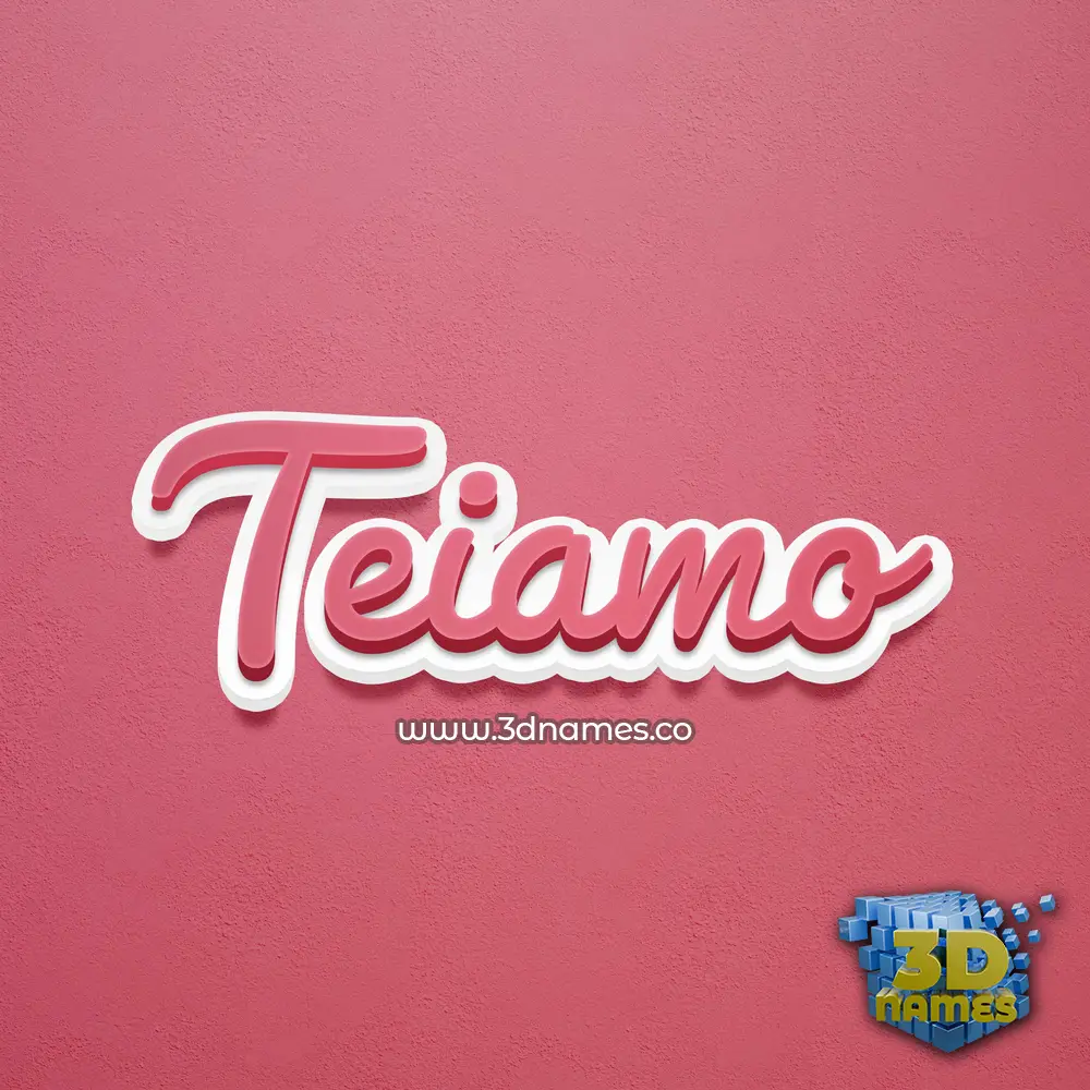 teiamo in Red Scribble style - 3D name wallpaper