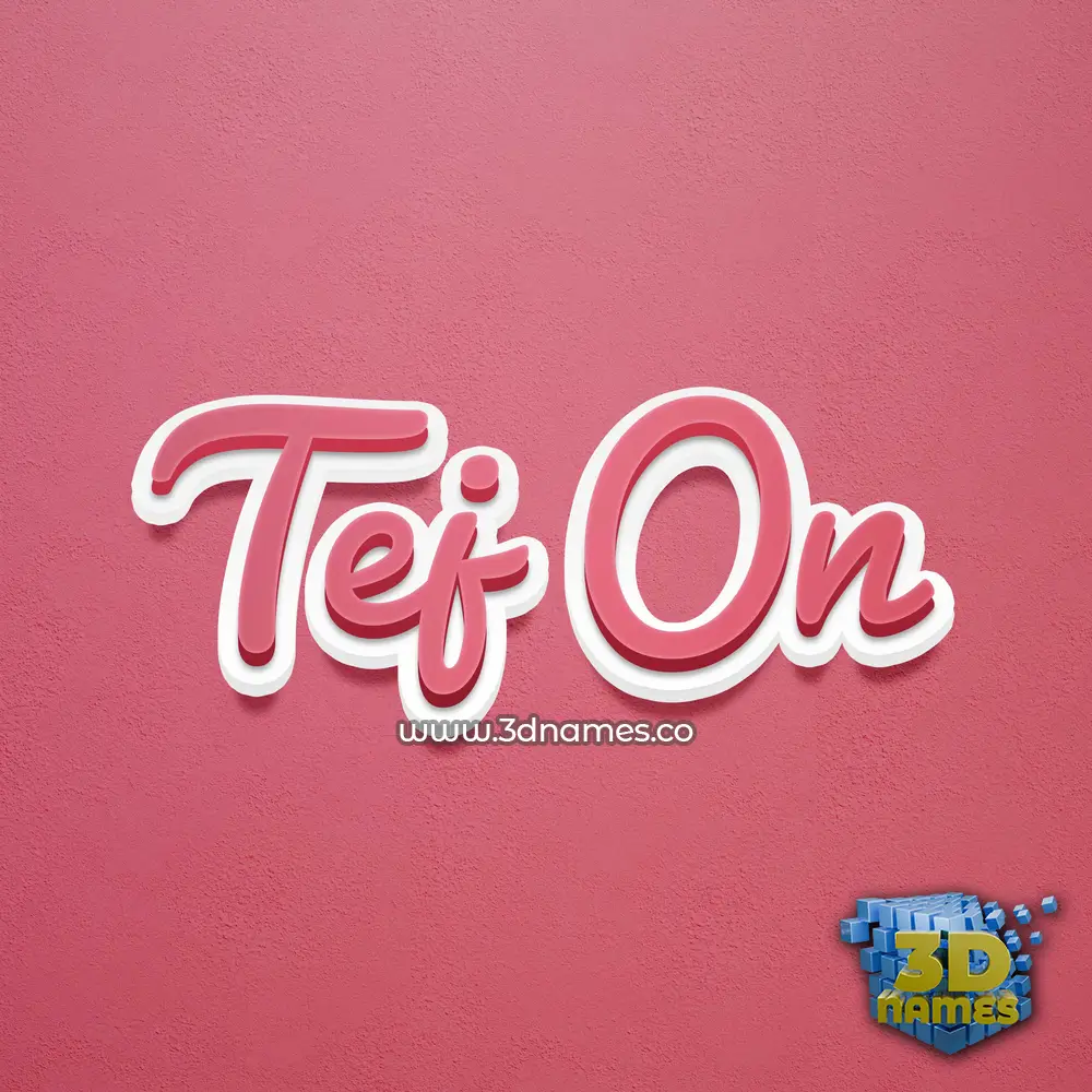 tej on in Red Scribble style - 3D name wallpaper