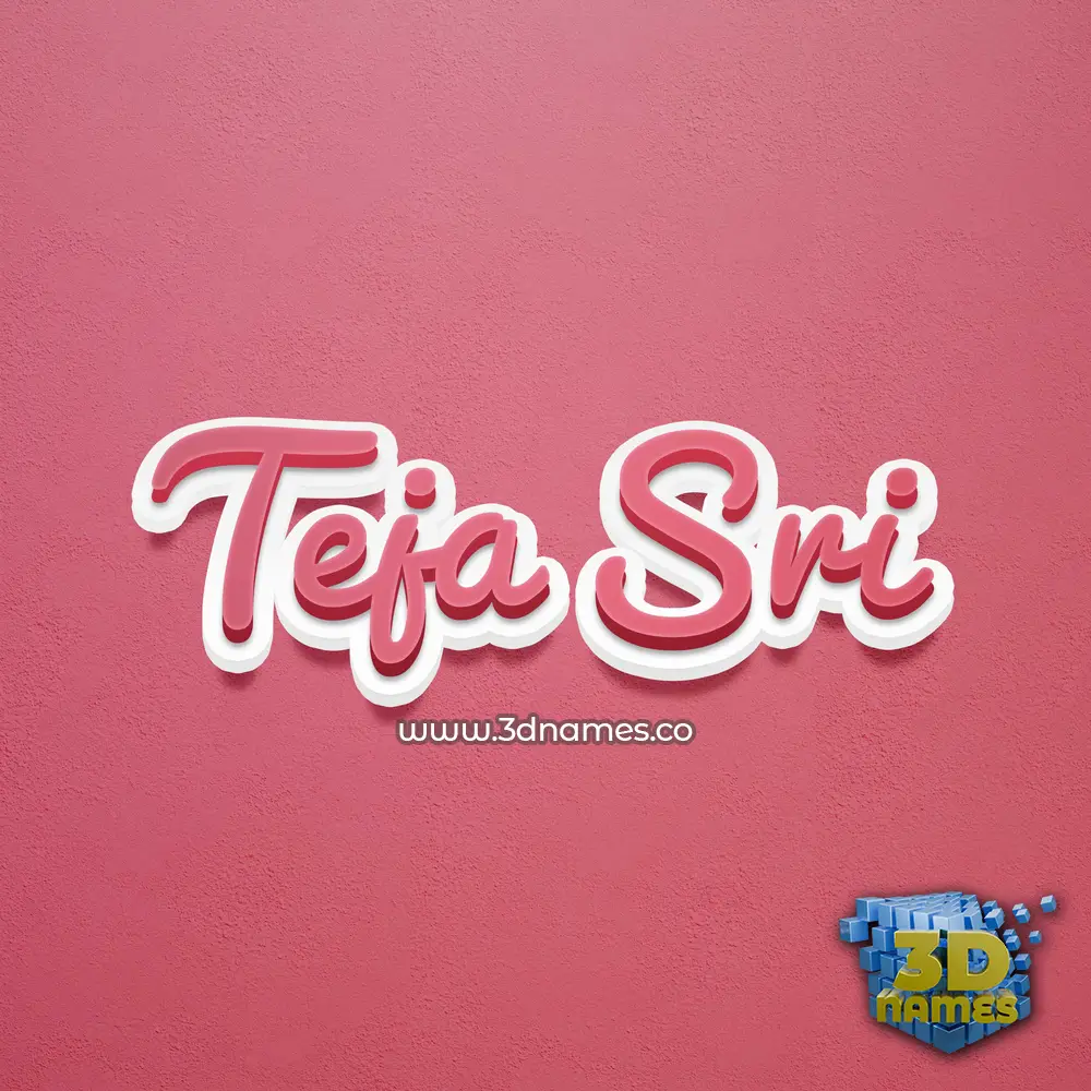 teja sri in Red Scribble style - 3D name wallpaper