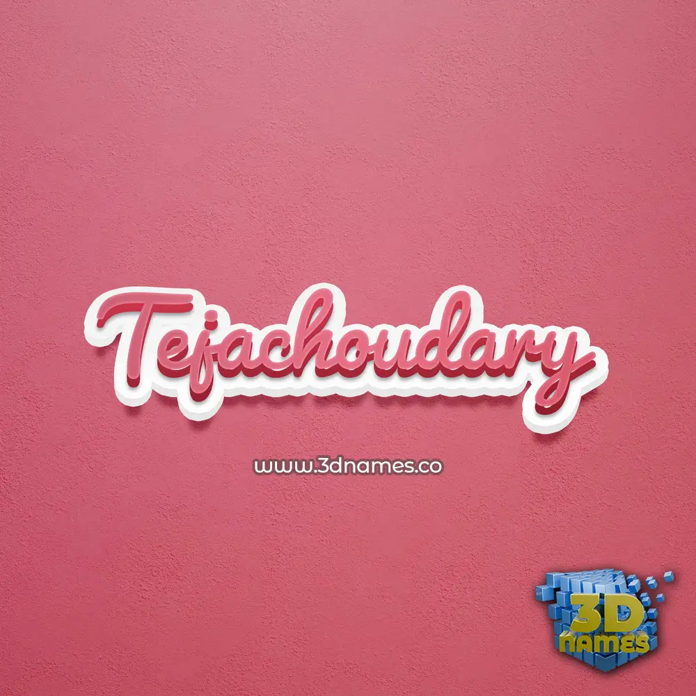 tejachoudary in Red Scribble style - 3D name wallpaper