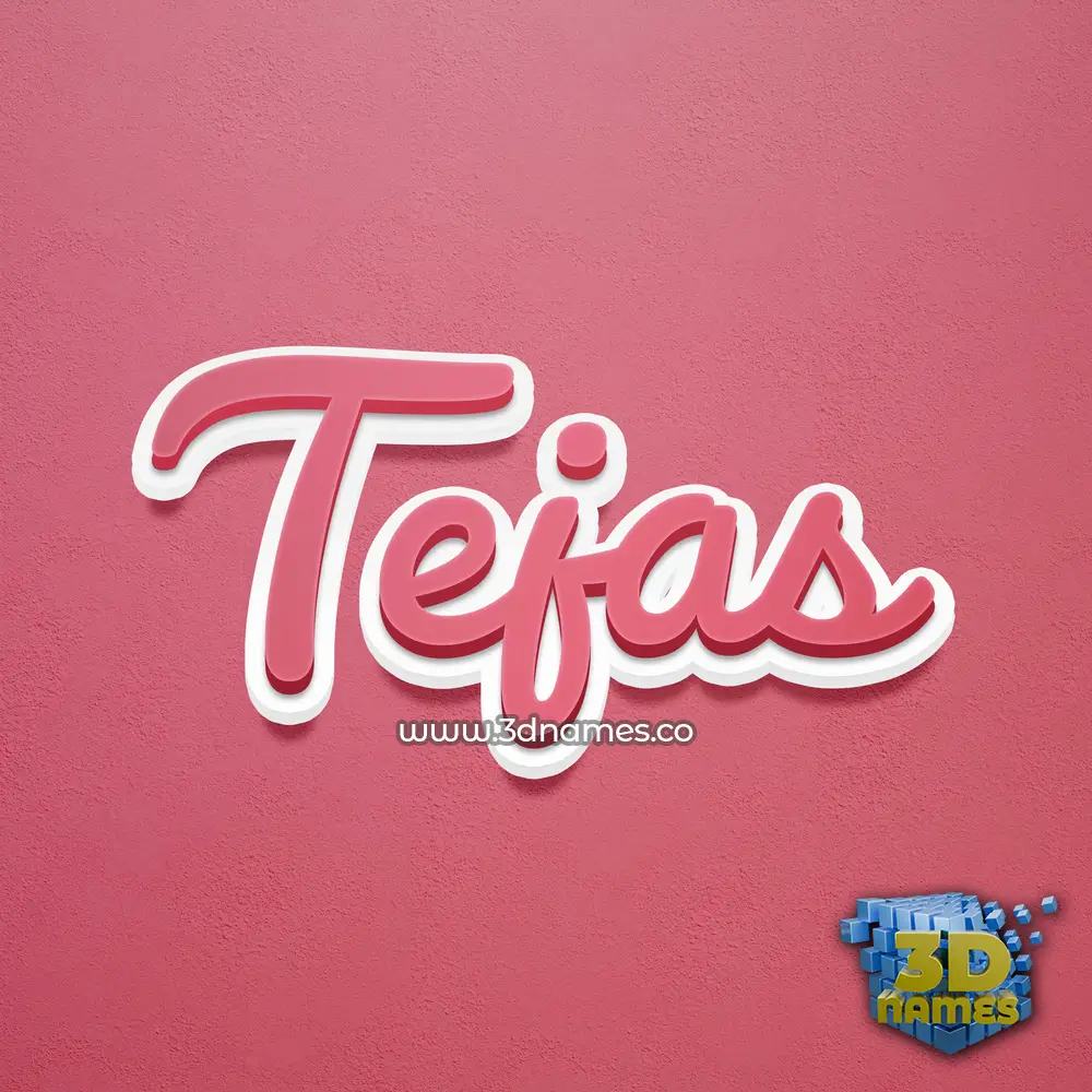 tejas in Red Scribble style - 3D name wallpaper