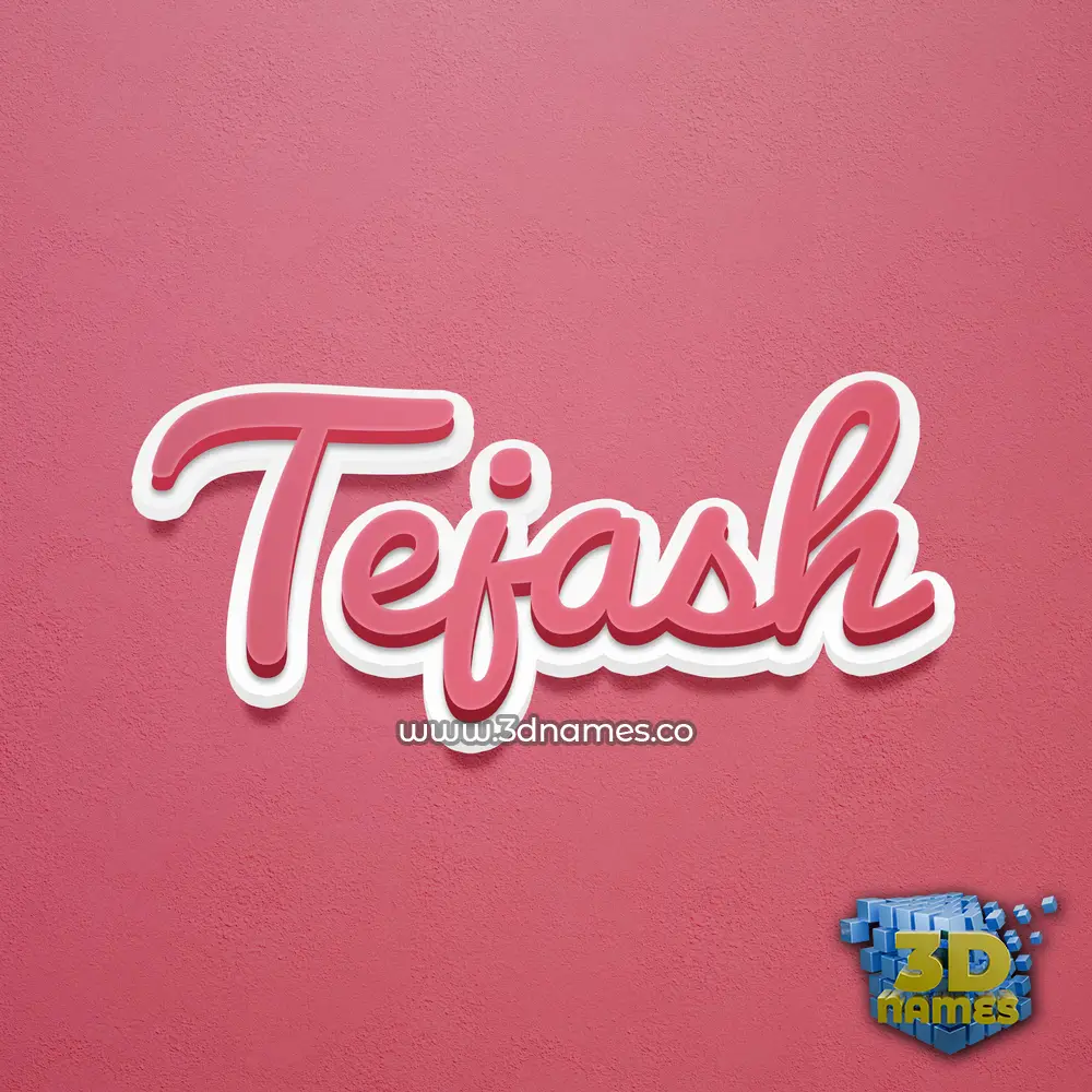 tejash in Red Scribble style - 3D name wallpaper