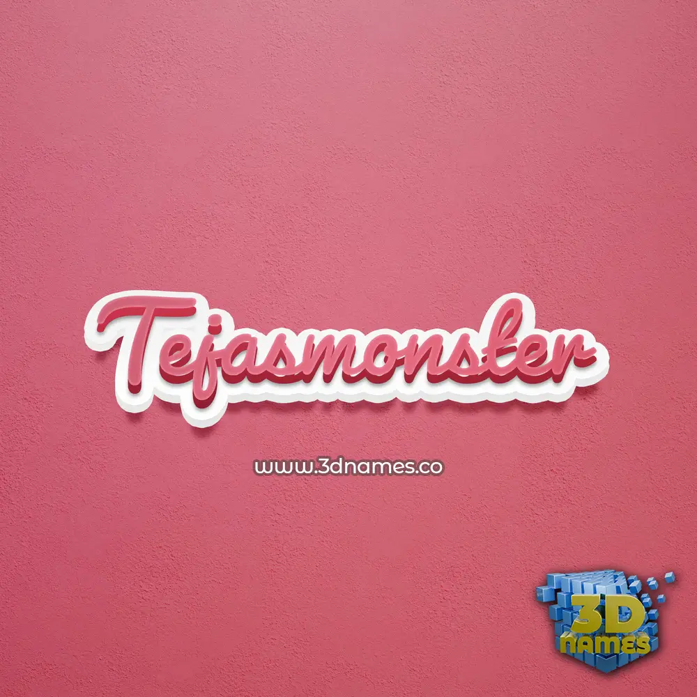 tejasmonster in Red Scribble style - 3D name wallpaper