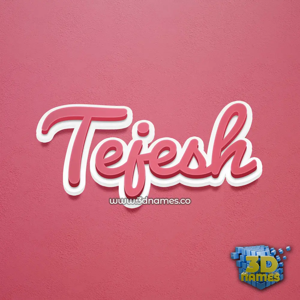 tejesh in Red Scribble style - 3D name wallpaper