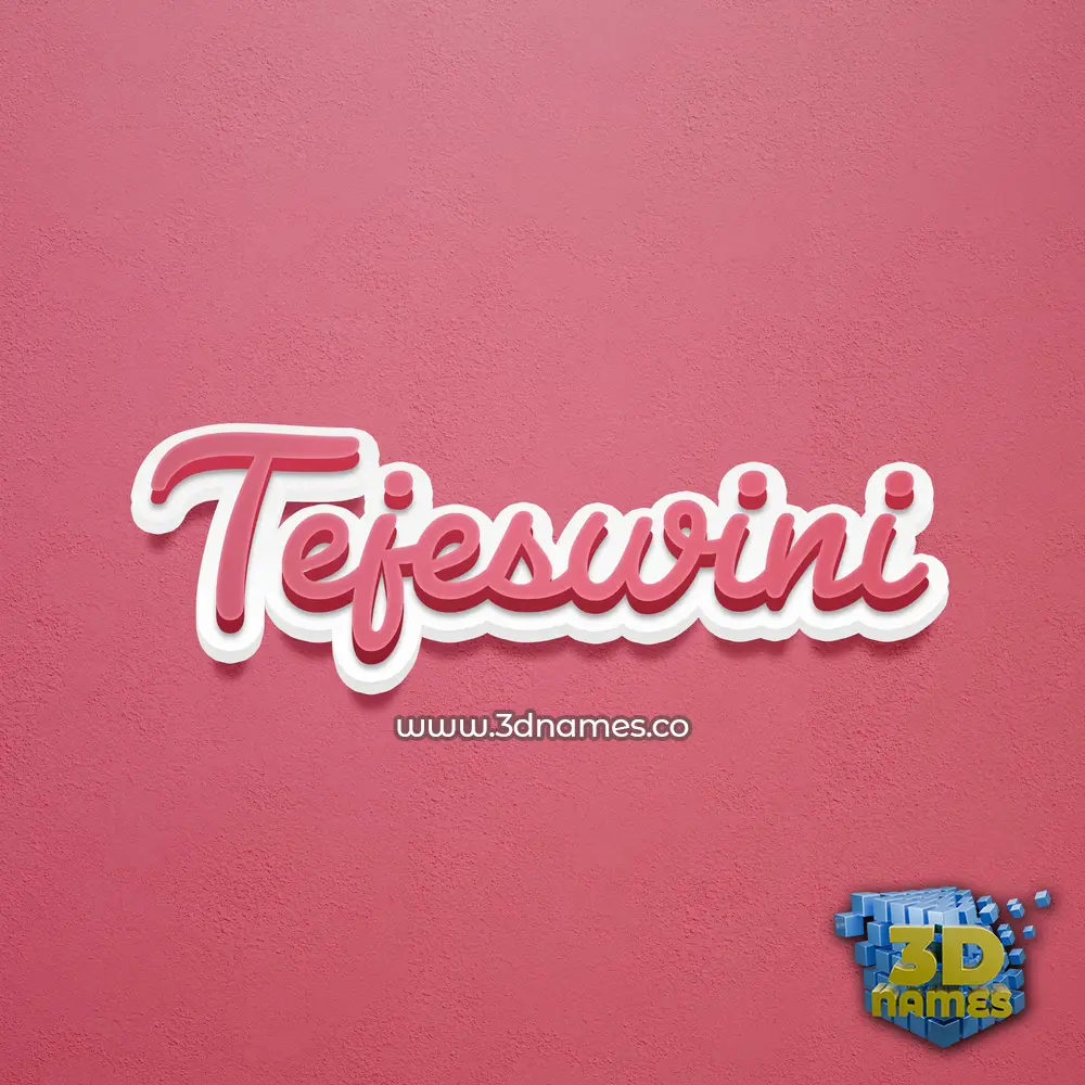 tejeswini in Red Scribble style - 3D name wallpaper
