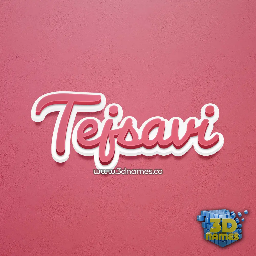 tejsavi in Red Scribble style - 3D name wallpaper