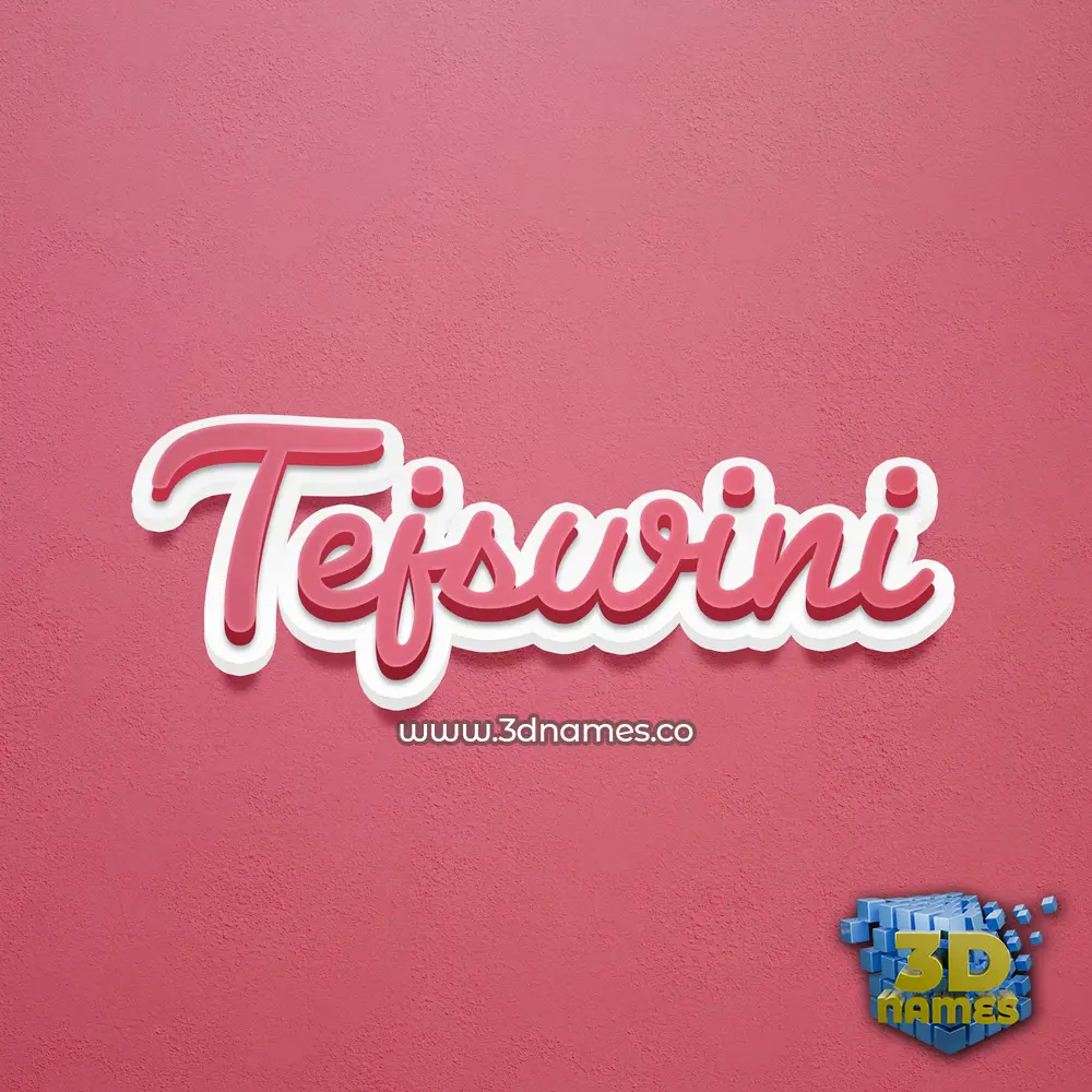 tejswini in Red Scribble style - 3D name wallpaper