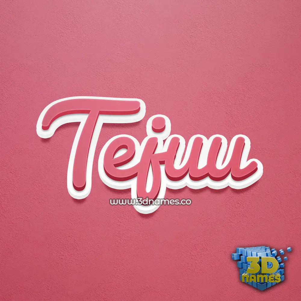 tejuu in Red Scribble style - 3D name wallpaper
