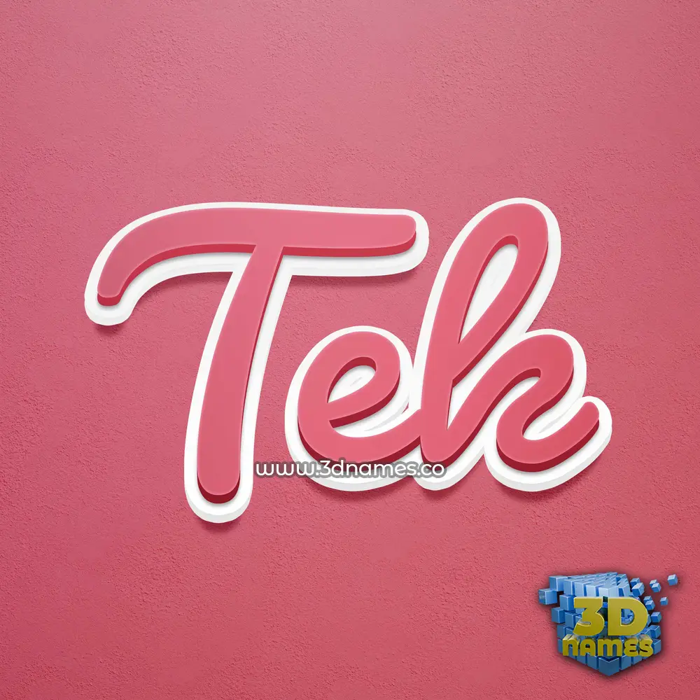 tek in Red Scribble style - 3D name wallpaper