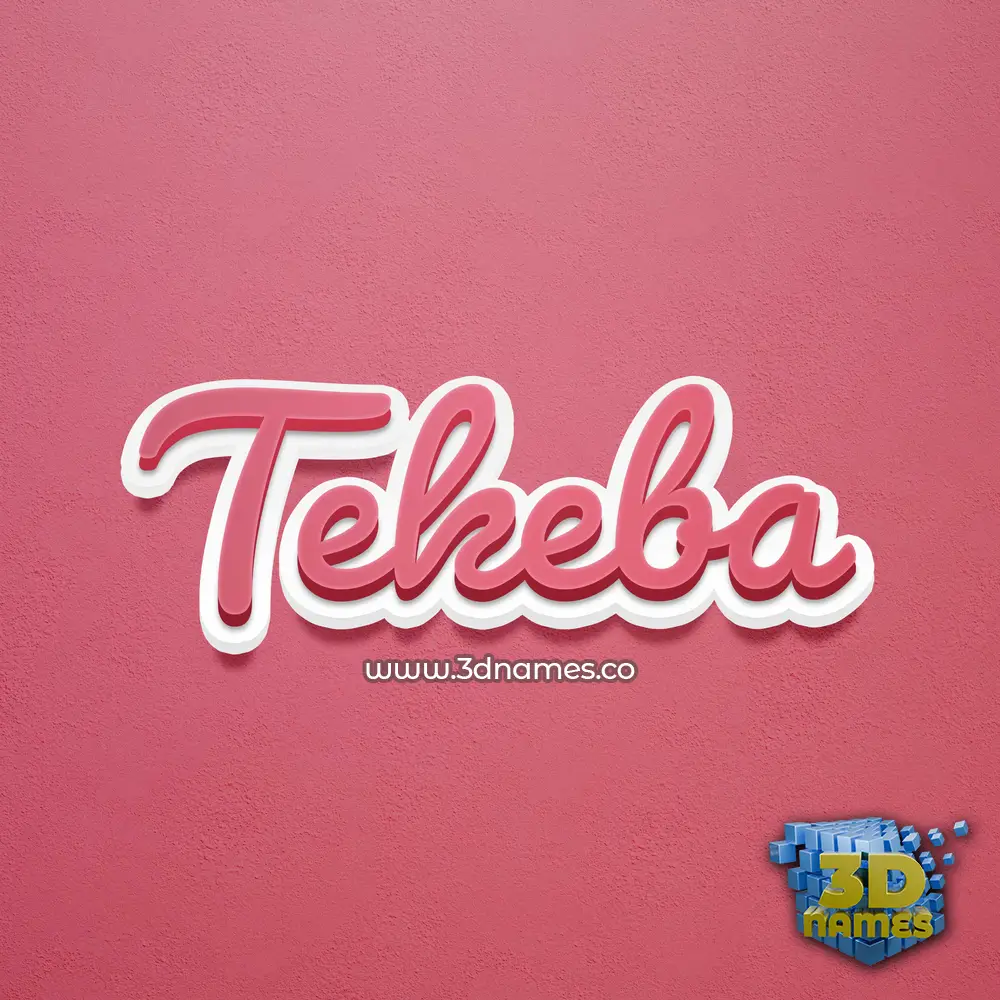 tekeba in Red Scribble style - 3D name wallpaper