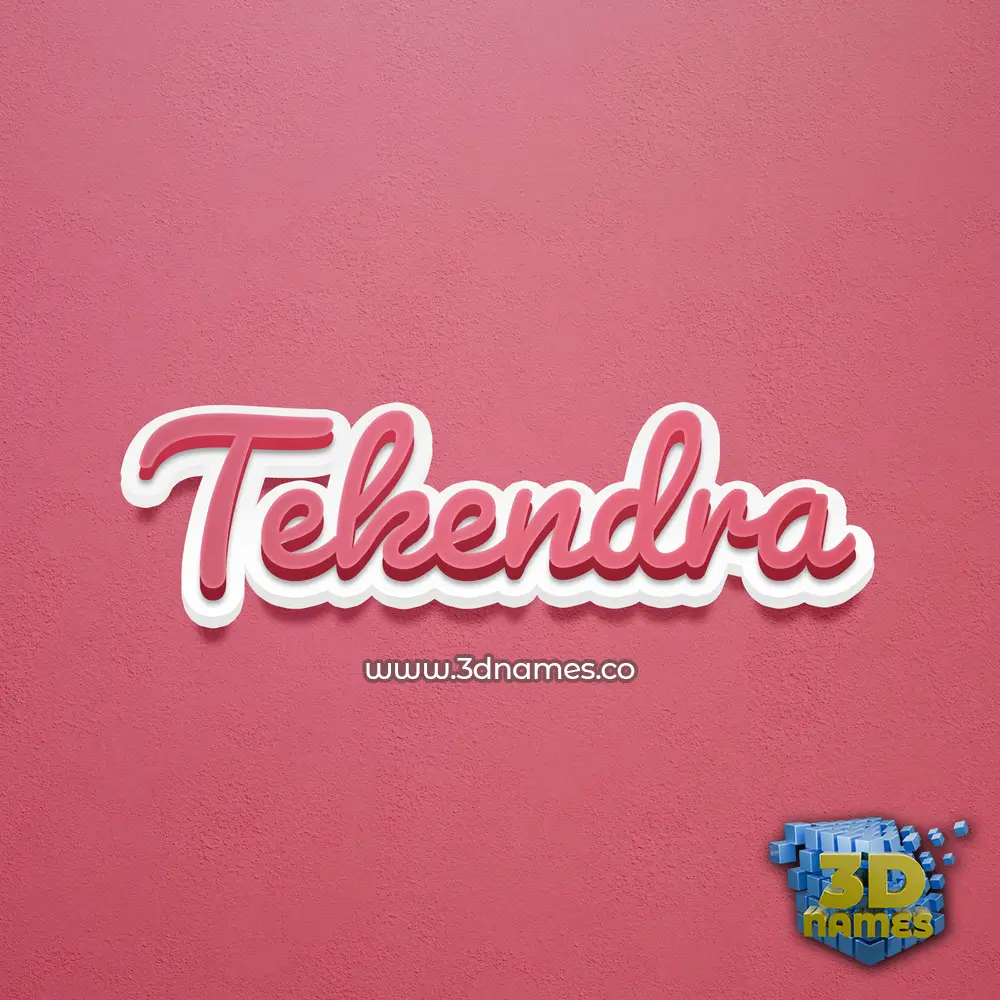 tekendra in Red Scribble style - 3D name wallpaper