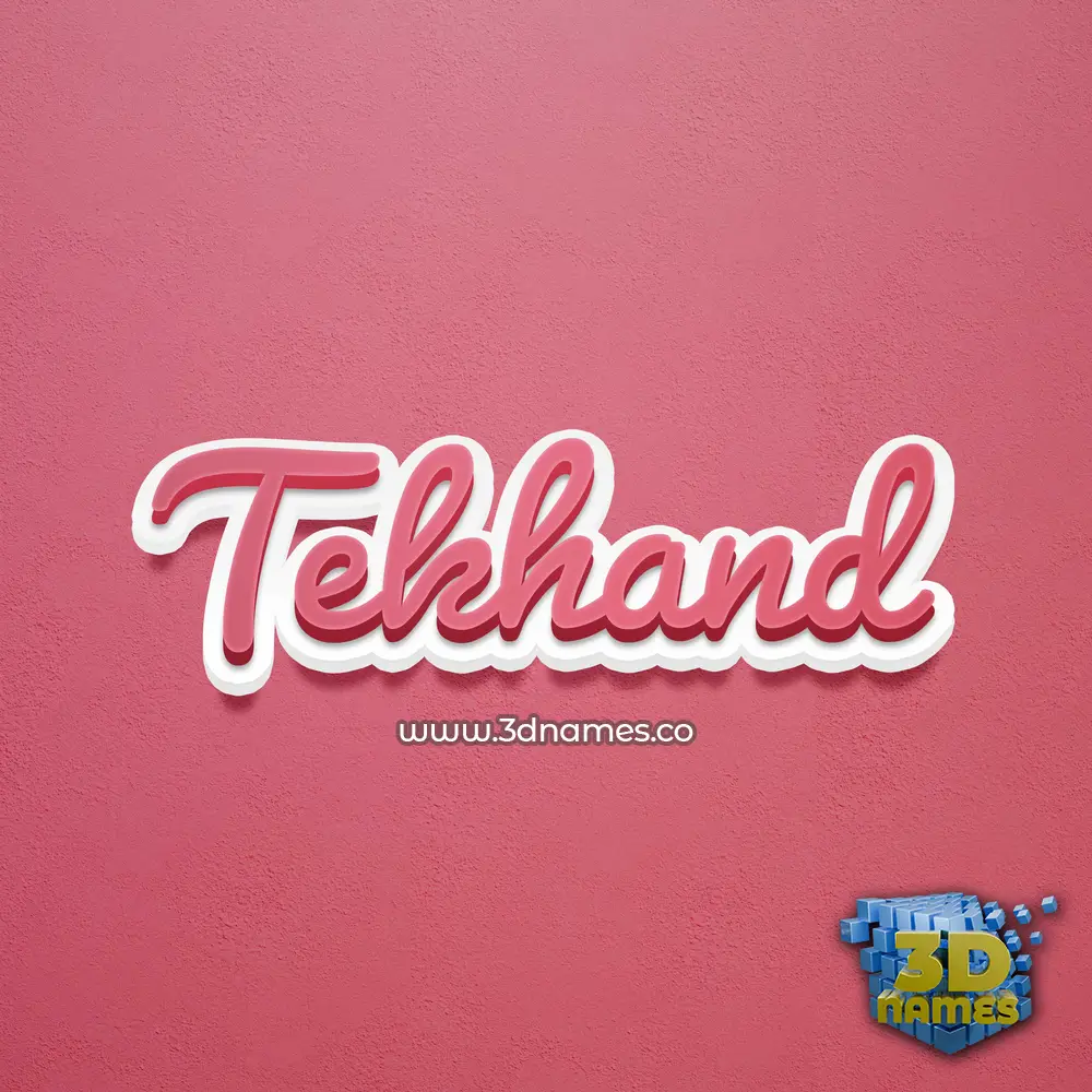 tekhand in Red Scribble style - 3D name wallpaper