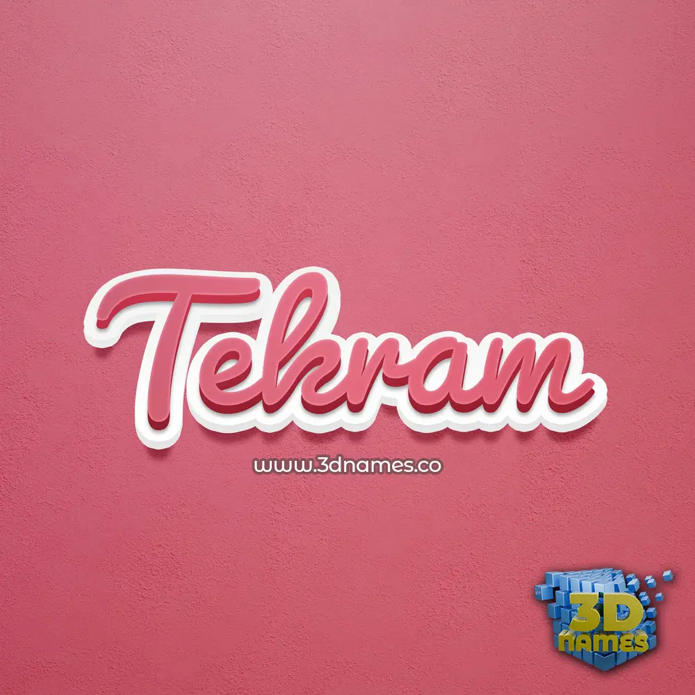 tekram in Red Scribble style - 3D name wallpaper