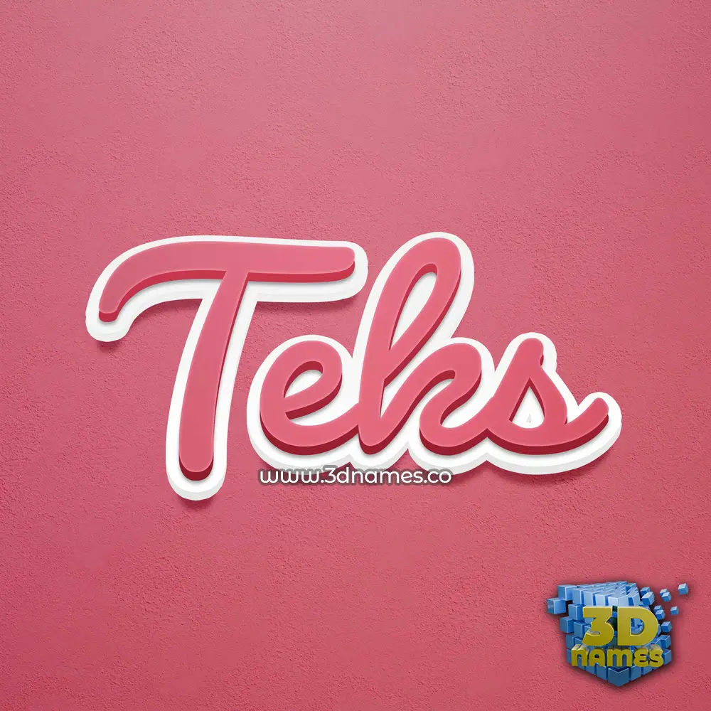 teks in Red Scribble style - 3D name wallpaper
