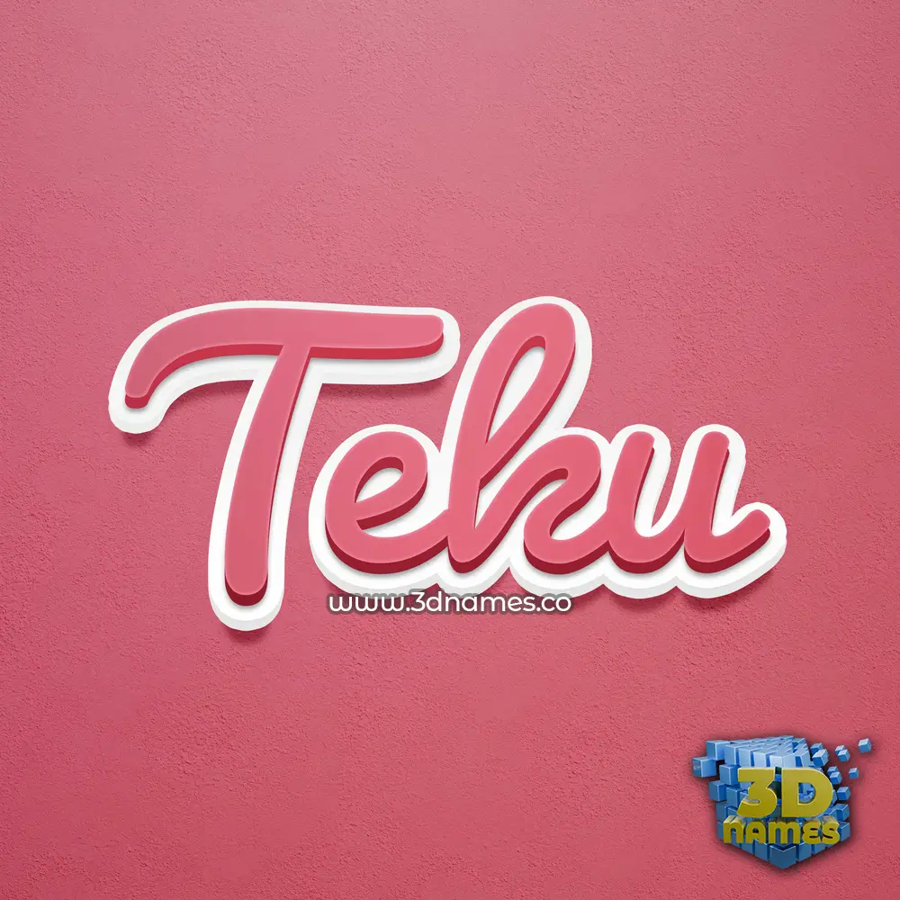 teku in Red Scribble style - 3D name wallpaper