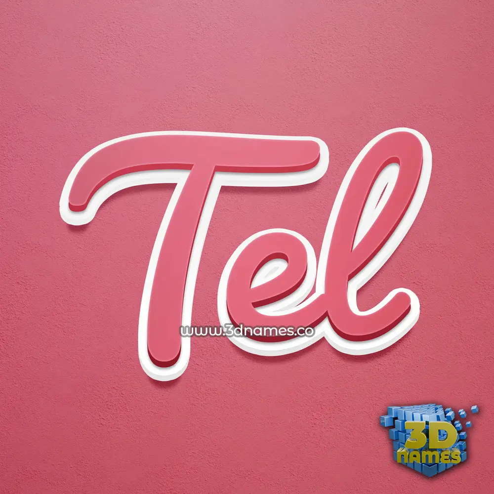tel in Red Scribble style - 3D name wallpaper