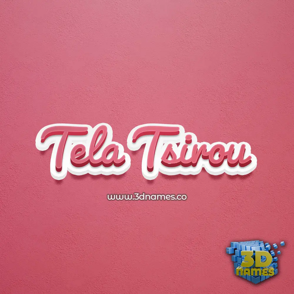 tela tsirou in Red Scribble style - 3D name wallpaper