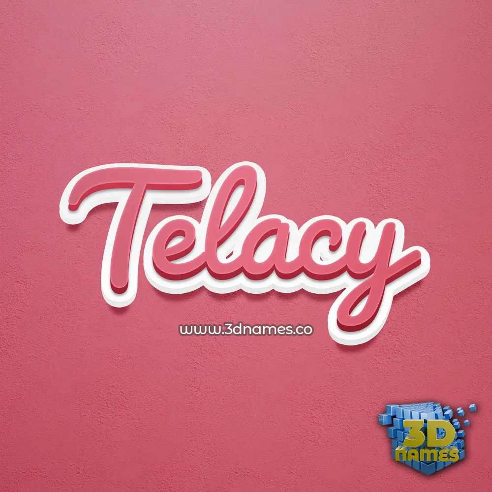 telacy in Red Scribble style - 3D name wallpaper