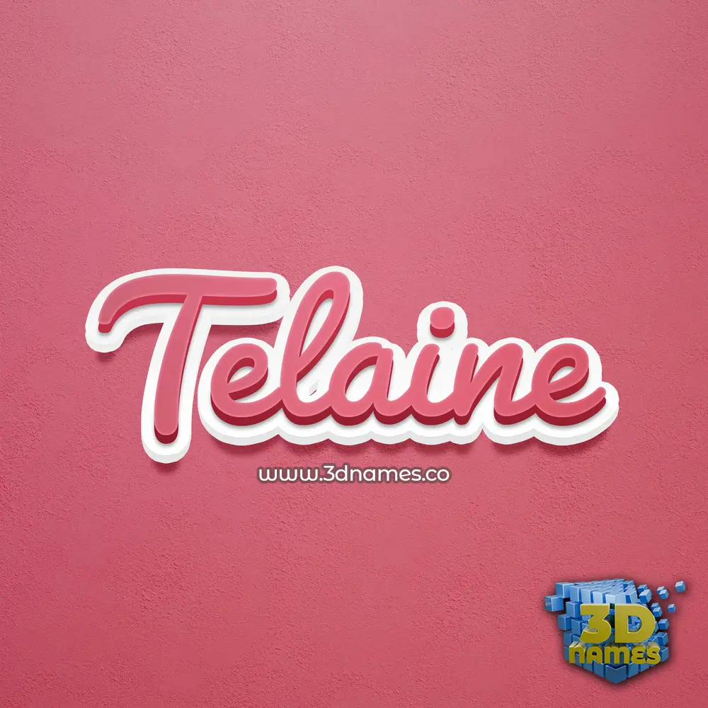 telaine in Red Scribble style - 3D name wallpaper