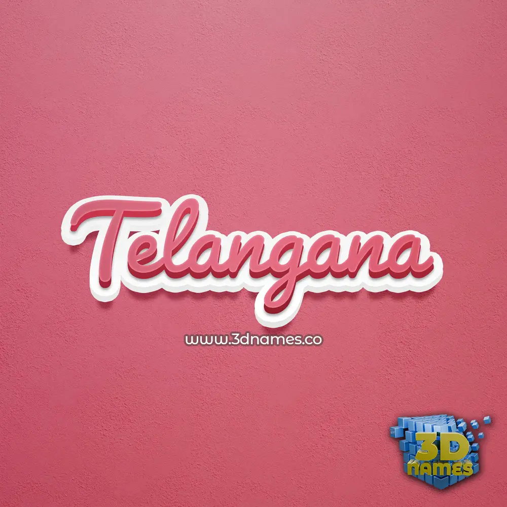 telangana in Red Scribble style - 3D name wallpaper