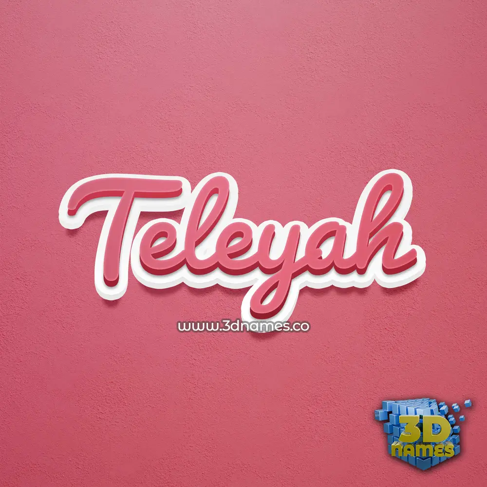 teleyah in Red Scribble style - 3D name wallpaper