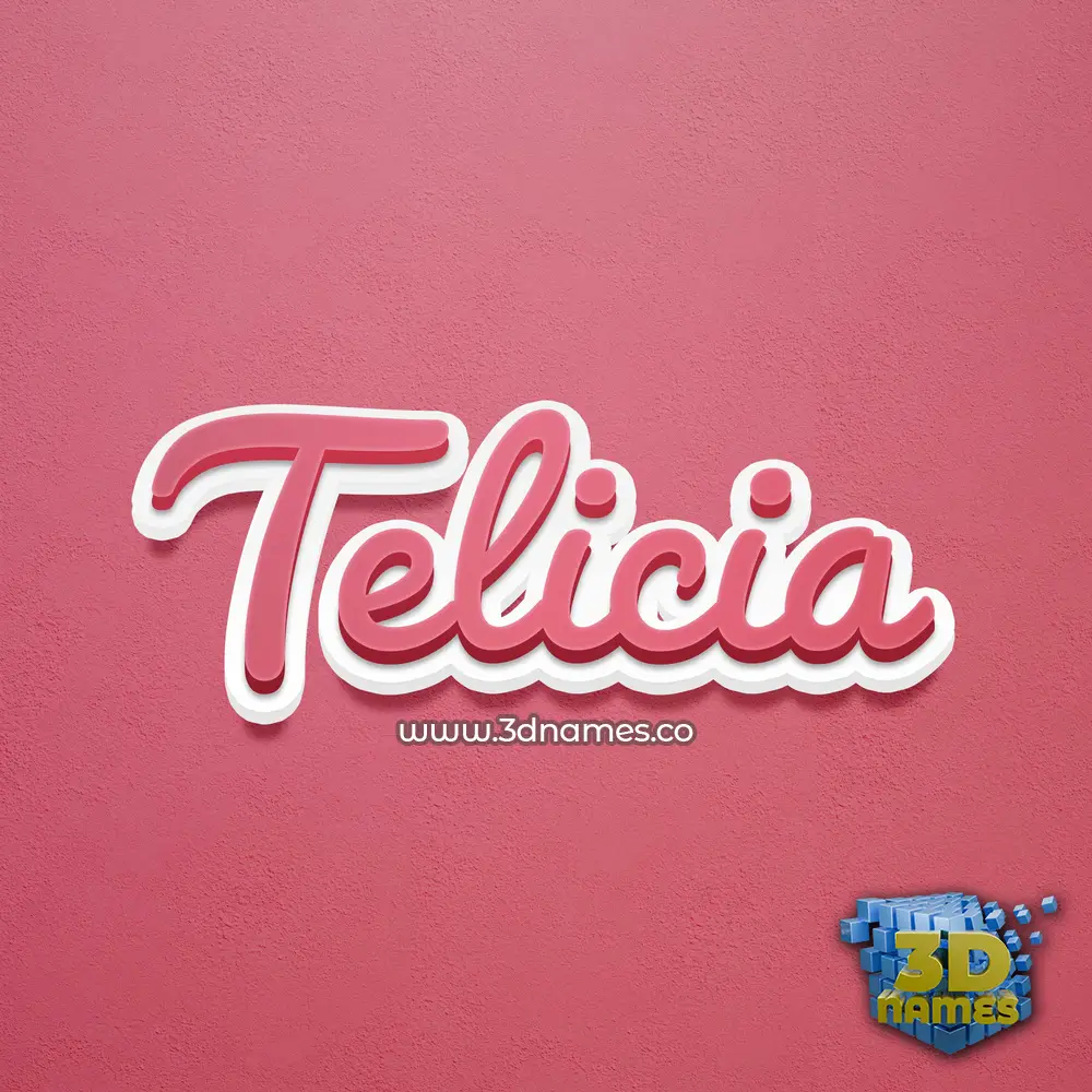 telicia in Red Scribble style - 3D name wallpaper