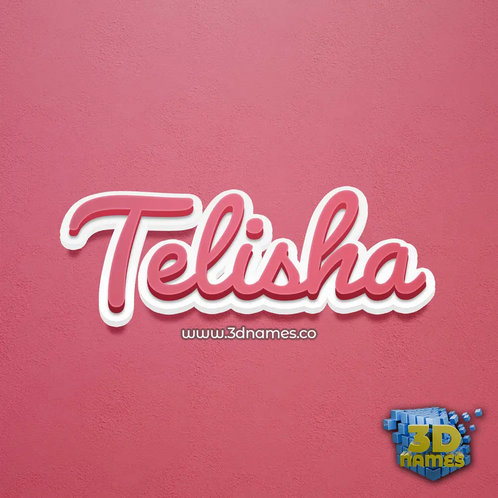 telisha in Red Scribble style - 3D name wallpaper